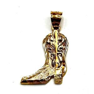 14K  Yellow Gold Cowboy Boot 1"